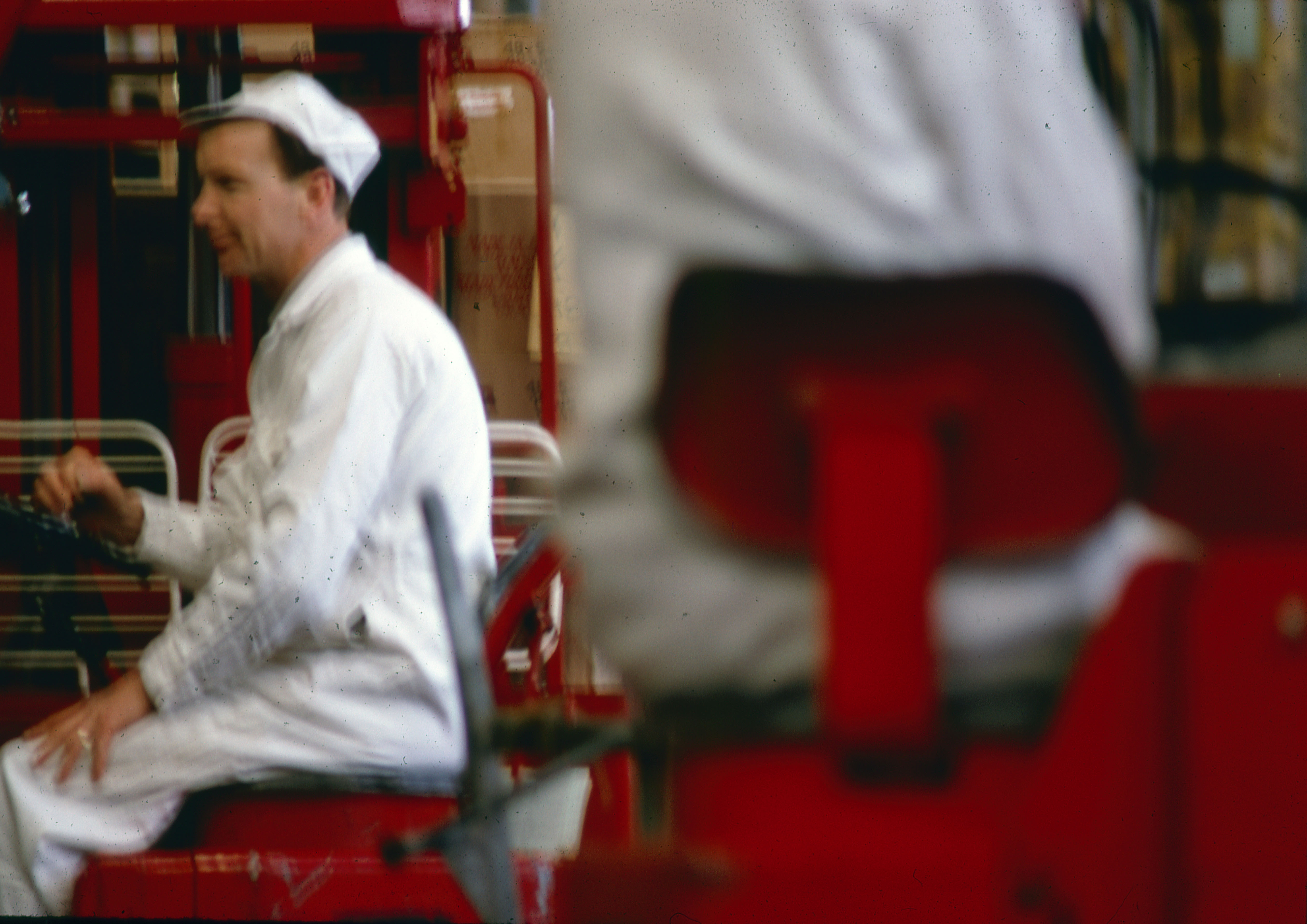 Image of an employee on a forklift moving goods at Basingstoke Depot