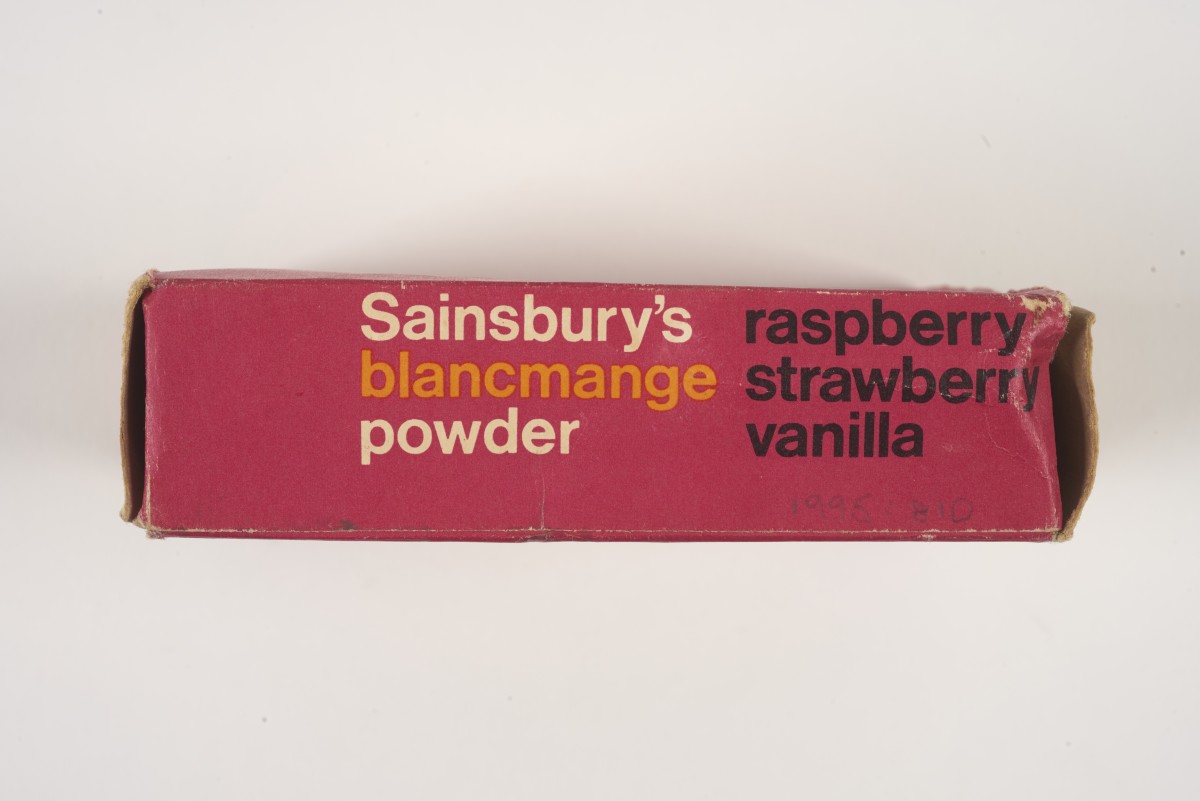Sainsbury's Blancmange Powder Raspberry Strawberry Vanilla box SA/PKC