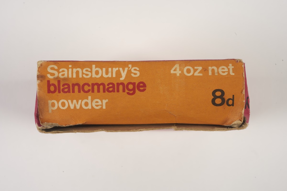 Sainsbury's Blancmange Powder Raspberry Strawberry Vanilla box SA/PKC