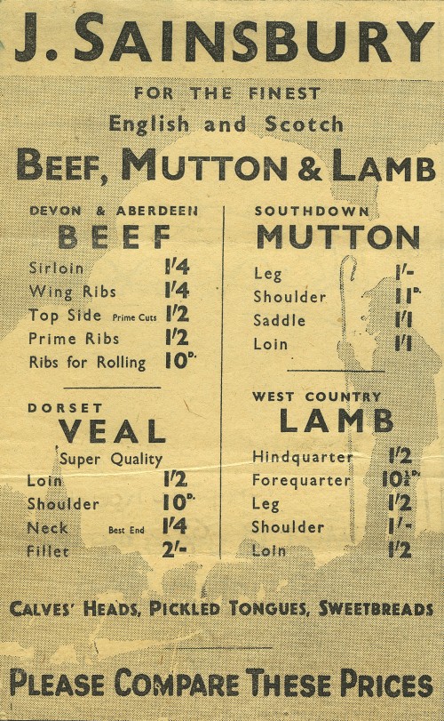 SA/MARK/ADV/1/1/1/1/1/19/10 - "J Sainsbury's for the Finest English and Scottish Mutton & Lamb" advertisement