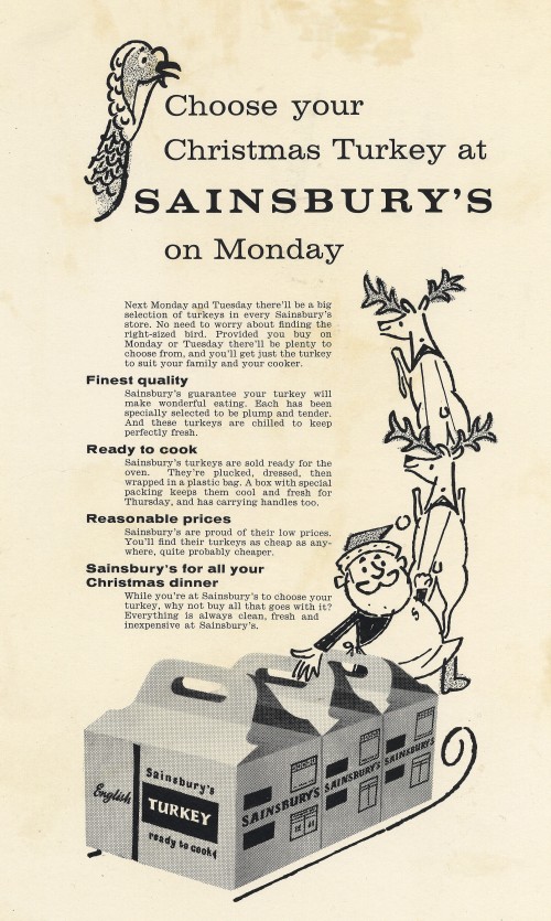 SA/MARK/ADV/1/1/1/1/5/1/242 - "Choose Your Christmas Turkey at Sainsbury's" advertisement