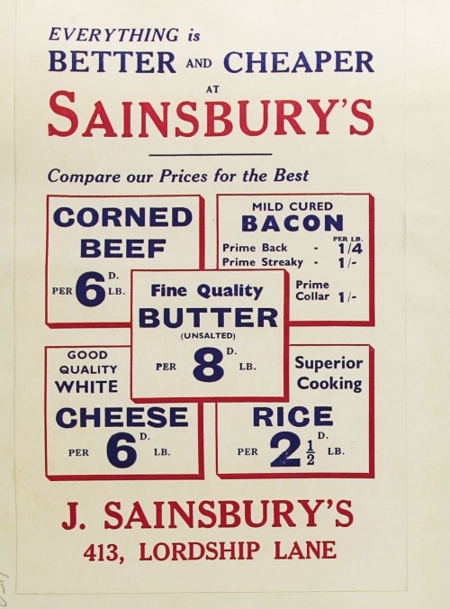 SA/MARK/ADV/1/1/1/1/1/9/158 - 'Everything is Better & Cheaper at Sainsbury's' advert, [1934]