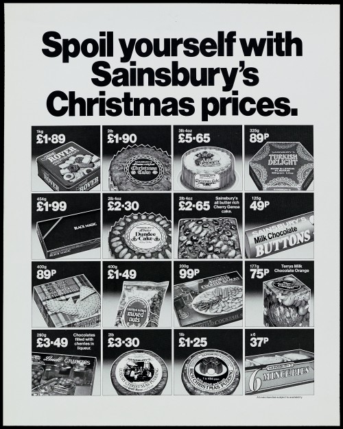 SA/MARK/ADV/1/1/1/1/2/5/68 - "Spoil yourself with Sainsbury's Christmas prices" advertisement proof