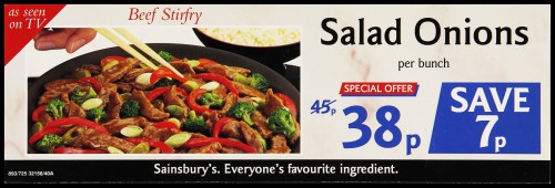 SA/MARK/ADV/2/1/16/194 - "Salad Onions" barker card (shelf edge label)