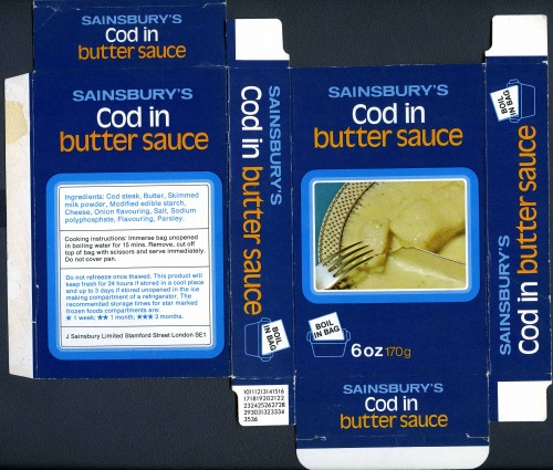 SA/PKC/PRO/1/10/2/3/20/1 - Sainsbury's Cod in Butter Sauce (boil in bag) packaging