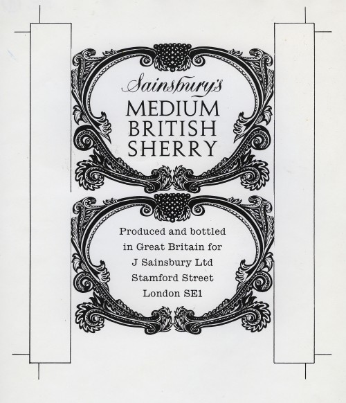 SA/PKC/PRO/1/18/1/31/1 - Sainsbury's Medium British Sherry wine label design