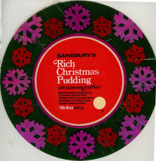 SA/PKC/PRO/1/3/1/7 - Sainsbury's Rich Christmas Pudding with Guinness and Rum packaging design