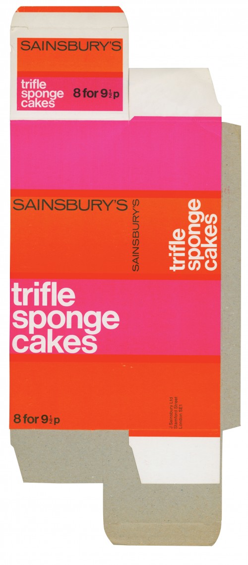 SA/PKC/PRO/1/3/2/1/57/1 - Sainsbury's trifle sponge cakes packaging, 1960s-1970s