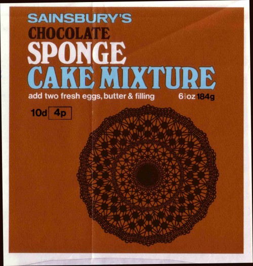 SA/PKC/PRO/1/3/2/3/29/2 - Sainsbury's Chocolate Sponge Cake Mixture label