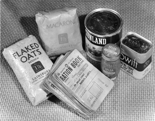 SA/WAR/2/IMA/1/4 - Photograph of arrangement of products with ration book