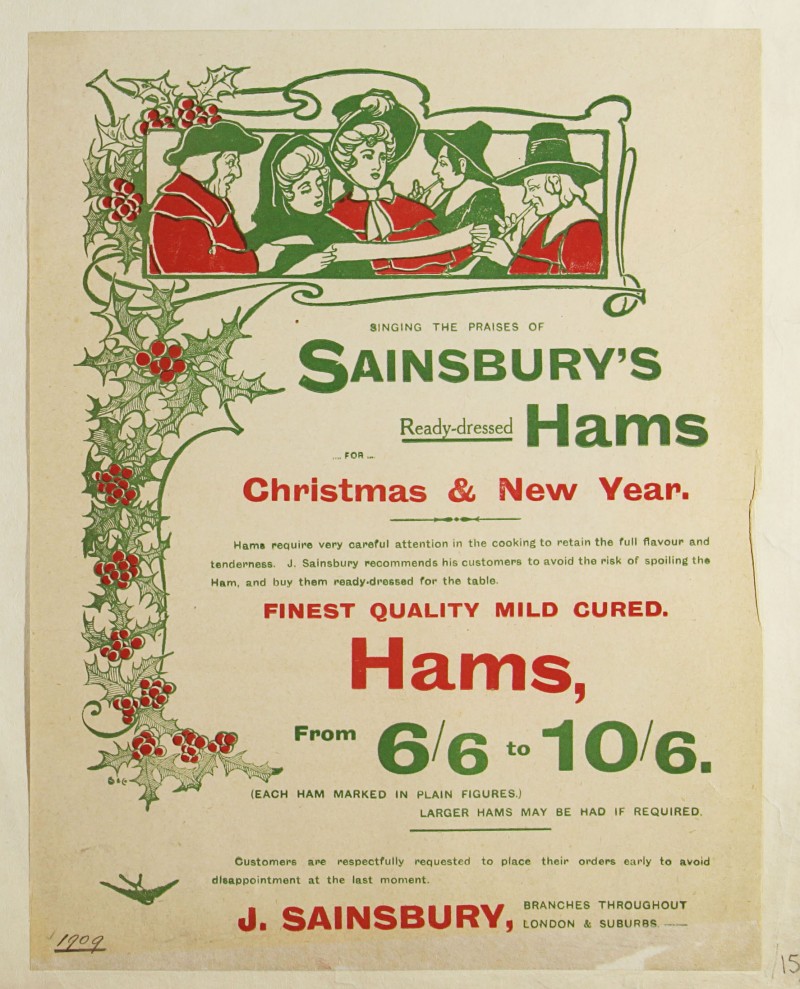 SA/MARK/ADV/1/1/1/1/1/6/1/15 - Christmas hams advertisement, 1909