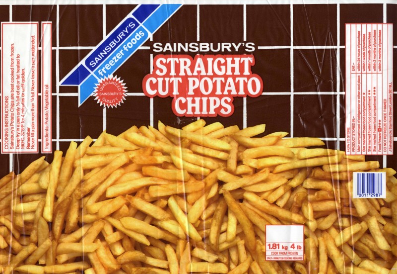 SA/PKC/PRO/1/10/2/2/2/1 - Sainsbury's Straight Cut Potato Chips packaging
