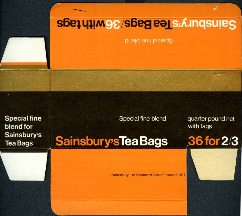 SA/PKC/PRO/1/11/2/3/8/2 - Sainsbury's Special Fine Blend Tea packaging Tea Bags, c.1960s-1970s