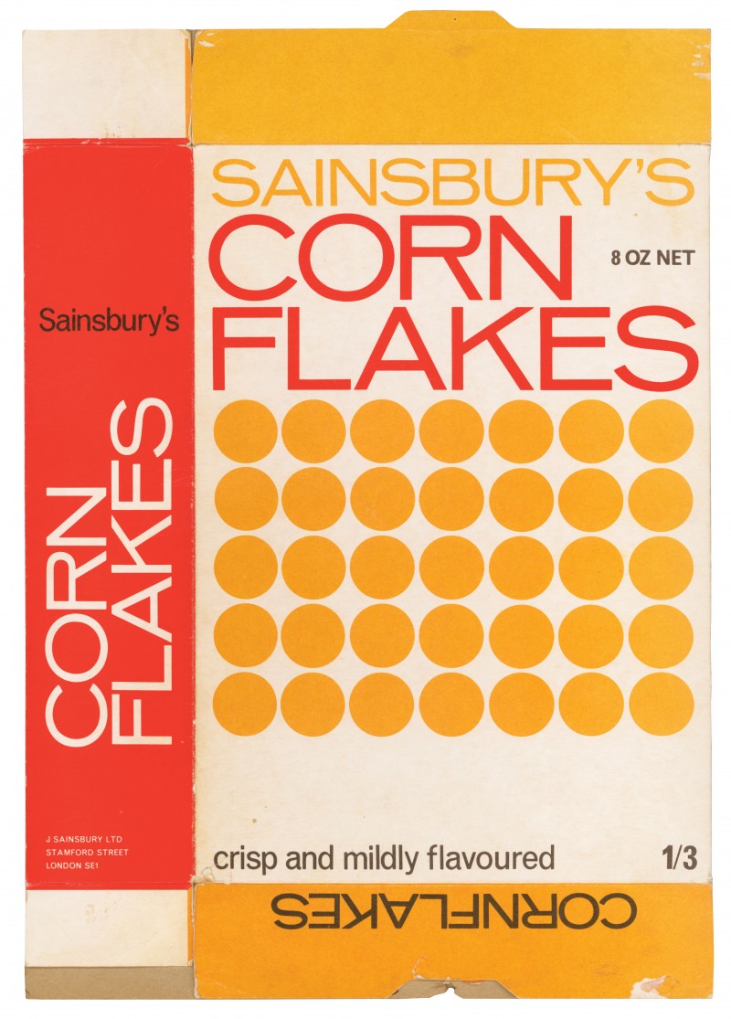 SA/PKC/PRO/1/13/2/1/12/1 - Sainsbury's Cornflakes 8 oz packet, 1970
