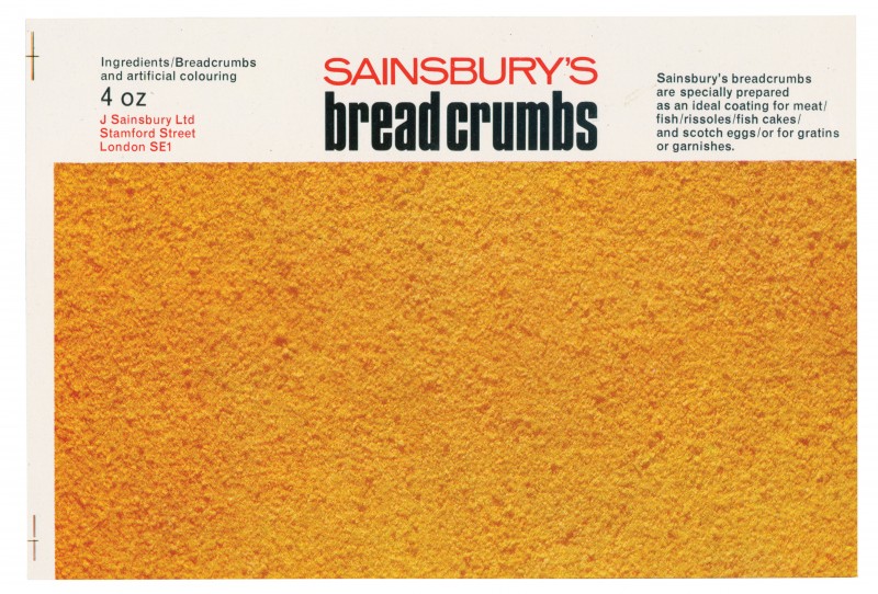 SA/PKC/PRO/1/14/2/2/50/1 - Sainsbury's Breadcrumbs 4oz label, 1967