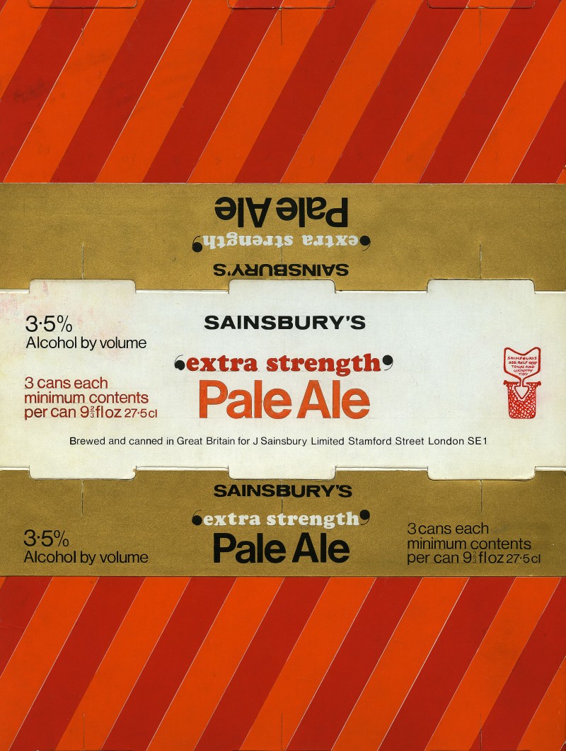 SA/PKC/PRO/1/18/1/11/3 - Sainsbury's Extra Strength Pale Ale (pack of 3 cans) packaging design