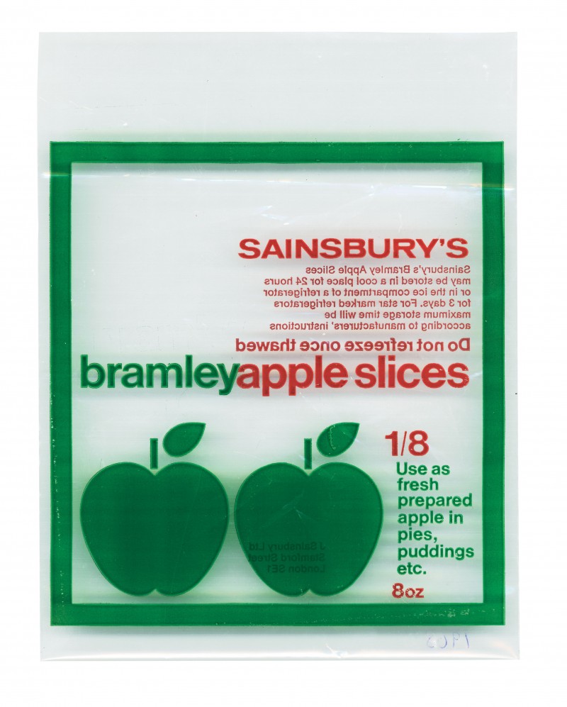 SA/PKC/PRO/1/3/2/3/14/1 - Sainsbury's Bramley Apple Slices packet, 1968