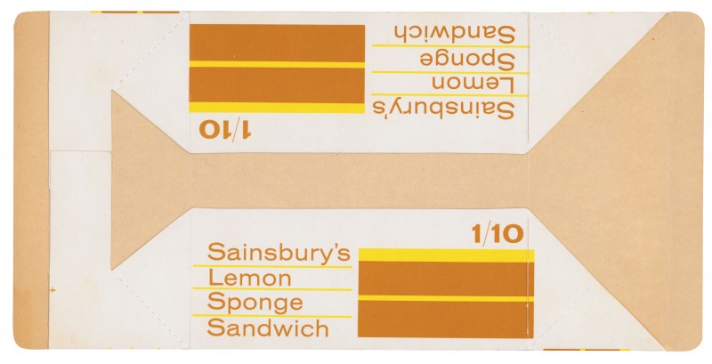 SA/PKC/PRO/1/3/2/7/15/1 - Sainsbury's Lemon Sponge Sandwich packet, 1963