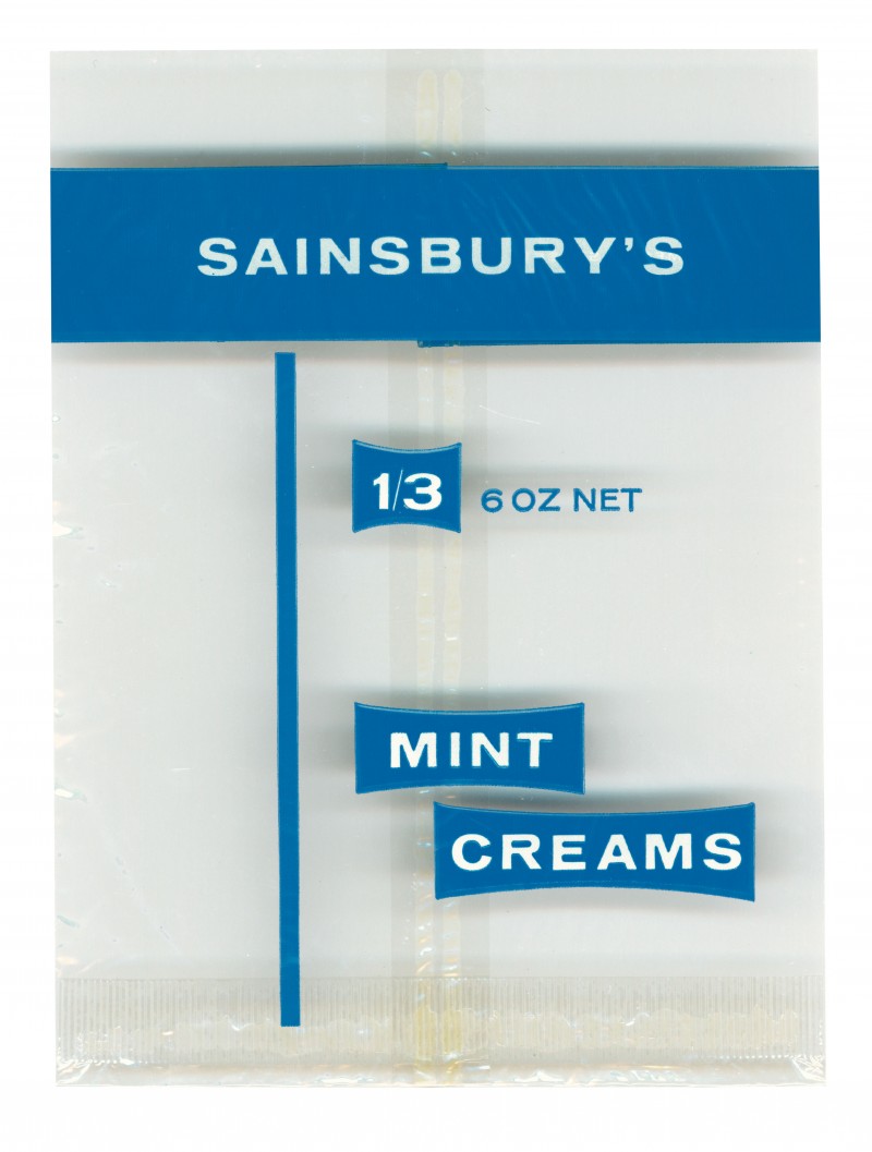 SA/PKC/PRO/1/4/2/2/3/9/1 - Sainsbury's Mint Creams packet, 1966