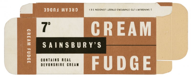 SA/PKC/PRO/1/4/2/2/5/4/1 - Sainsbury's Cream Fudge packet, 1963