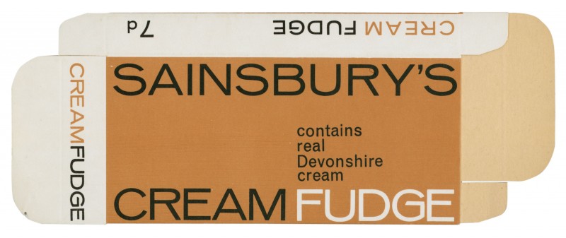 SA/PKC/PRO/1/4/2/2/5/4/2 - Sainsbury's Cream Fudge packet, 1965