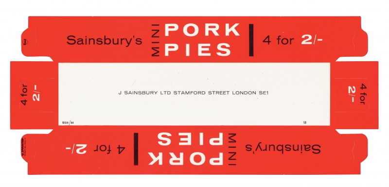 SA/PKC/PRO/1/5/2/3/26/1 - Sainsbury's Mini Pork Pies packet, 1960s