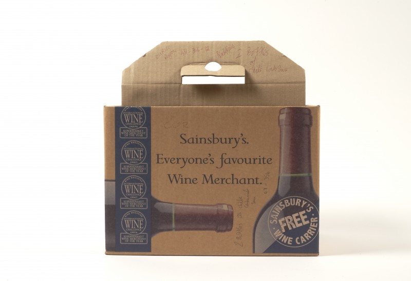 Sainsbury's wine carrier box SA/PKC/PRO/1/18/3/5/1 Sainsbury's wine