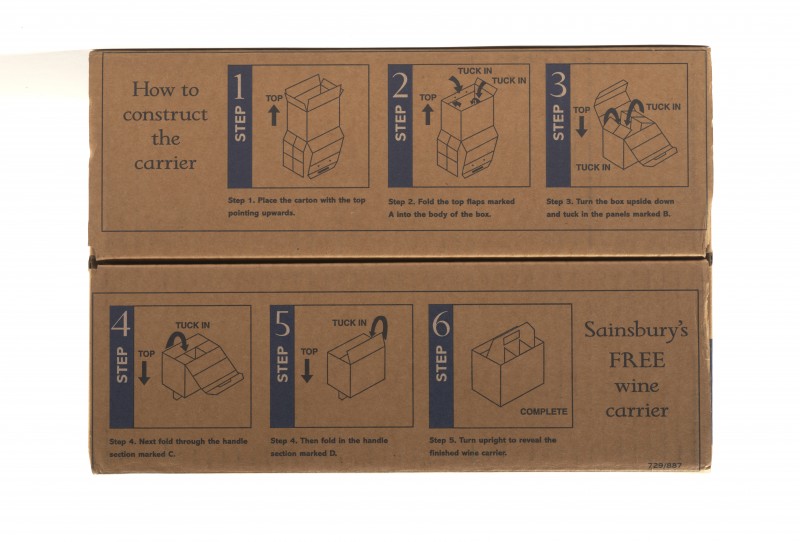Sainsbury's wine carrier box SA/PKC/PRO/1/18/3/5/1 Sainsbury's wine